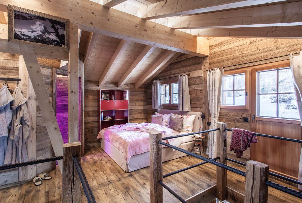 Chambre en mezzanine du Chalet Hinter dem Rot Stei